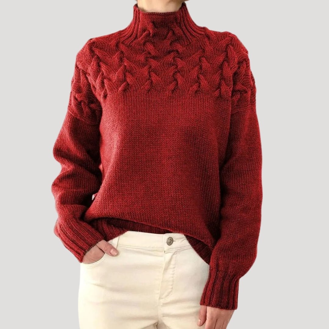 Avelisse | Women's Cable Knit Turtleneck Pullover Sweater