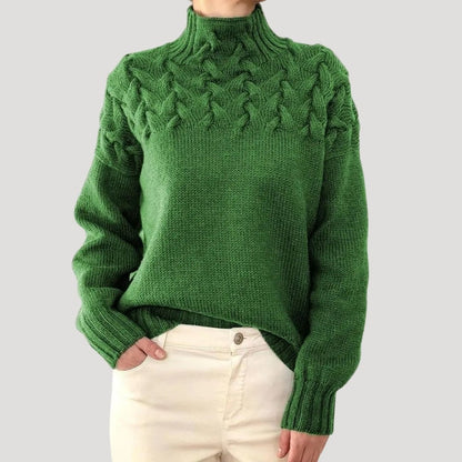 Avelisse | Women's Cable Knit Turtleneck Pullover Sweater