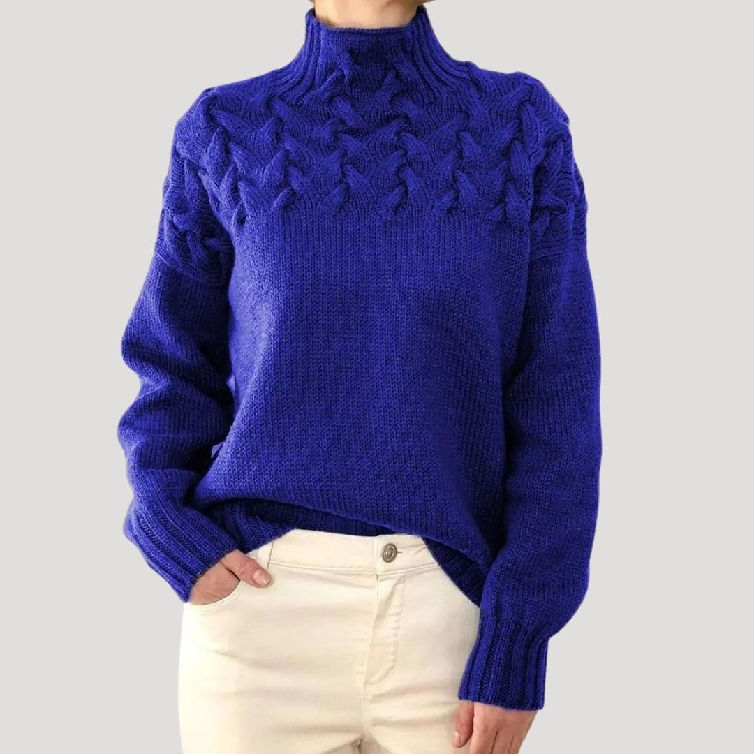 Avelisse | Women's Cable Knit Turtleneck Pullover Sweater
