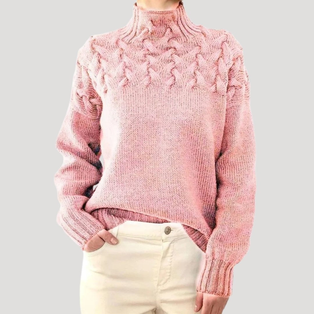 Avelisse | Women's Cable Knit Turtleneck Pullover Sweater