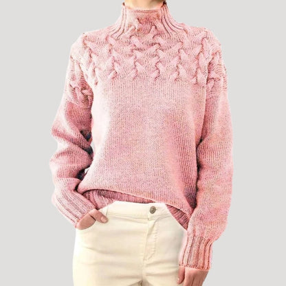 Avelisse | Women's Cable Knit Turtleneck Pullover Sweater