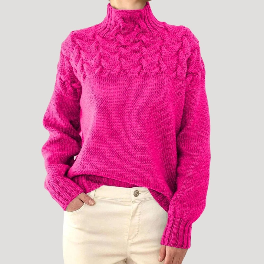 Avelisse | Women's Cable Knit Turtleneck Pullover Sweater