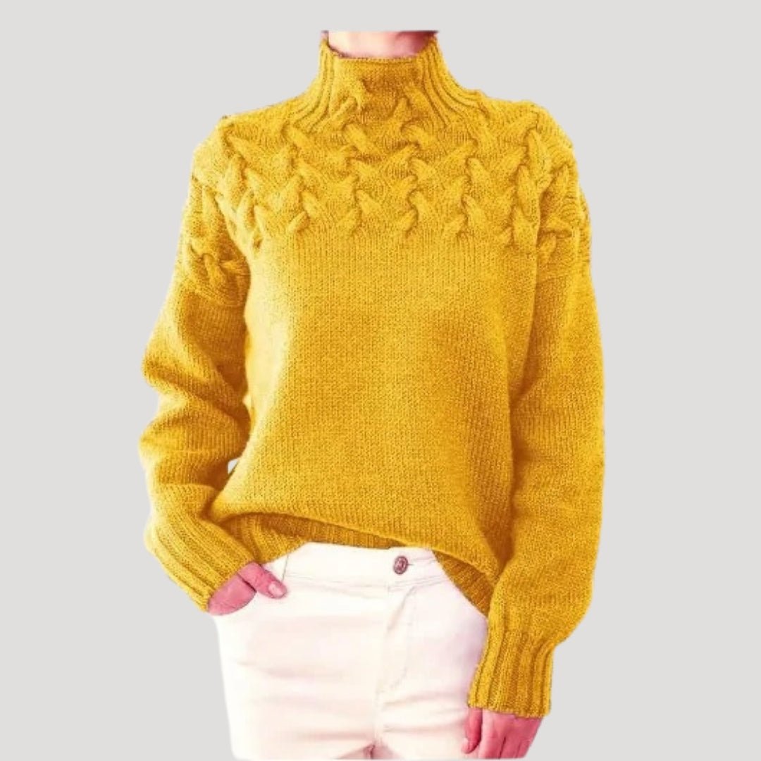 Avelisse | Women's Cable Knit Turtleneck Pullover Sweater