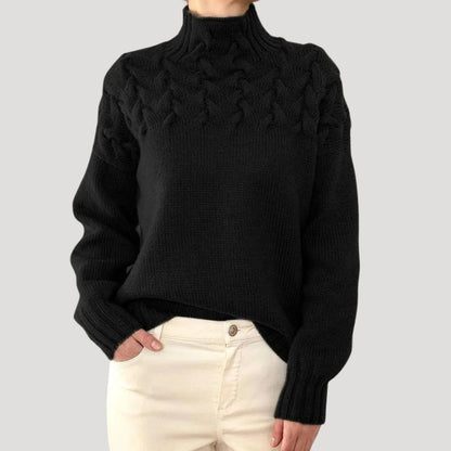 Avelisse | Women's Cable Knit Turtleneck Pullover Sweater