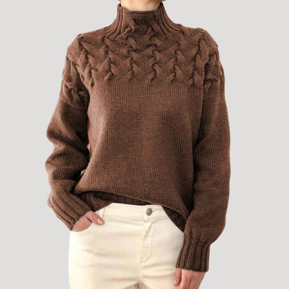 Avelisse | Women's Cable Knit Turtleneck Pullover Sweater