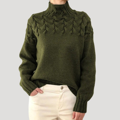 Avelisse | Women's Cable Knit Turtleneck Pullover Sweater