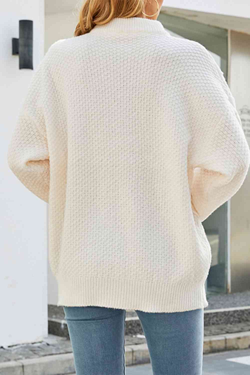 Selwyn | Women's Cable Knit Mock Neck Oversized Sweater